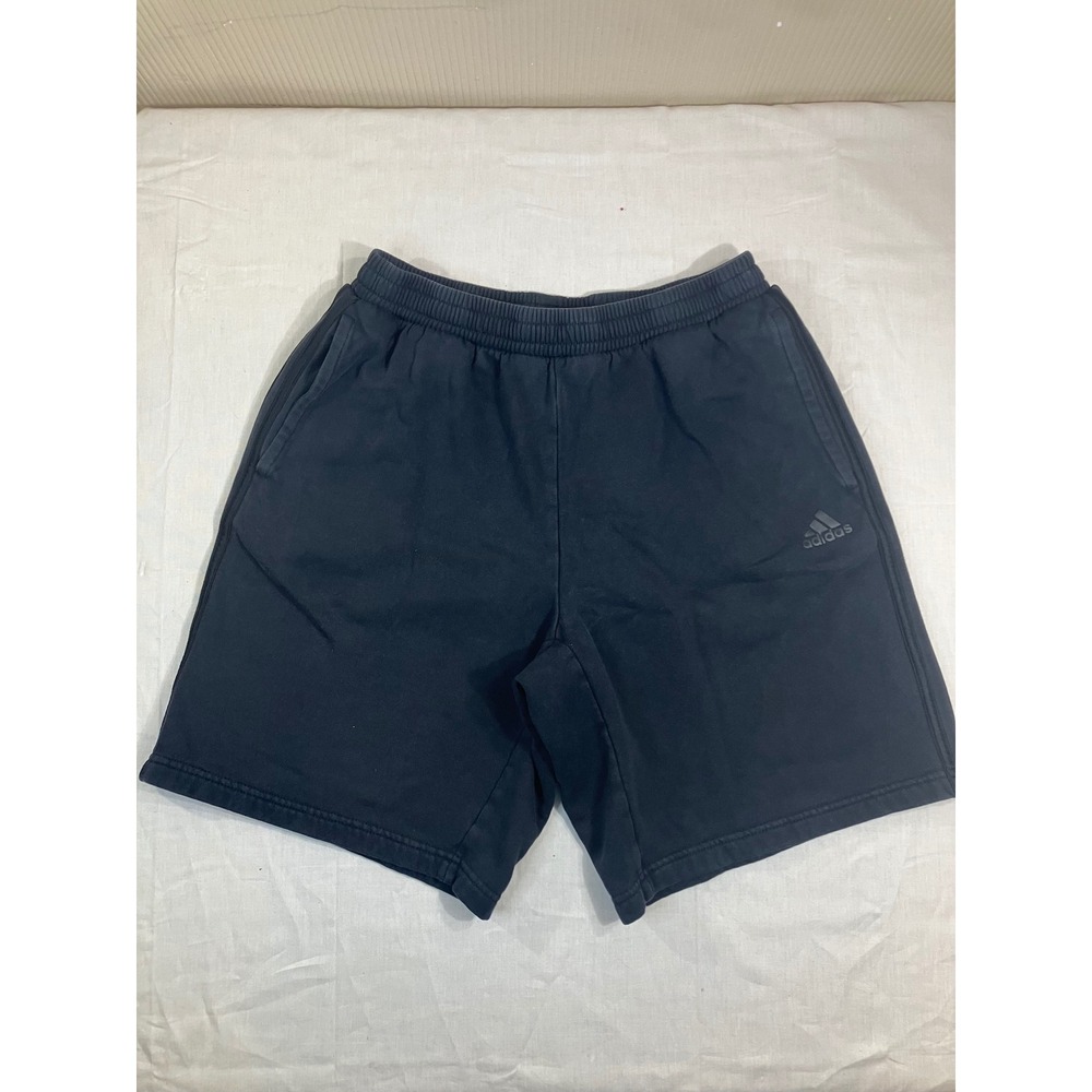 Adidas Mens Black Cotton Blend Athletic Sweat‎ Shorts Size Medium Logo Pockets